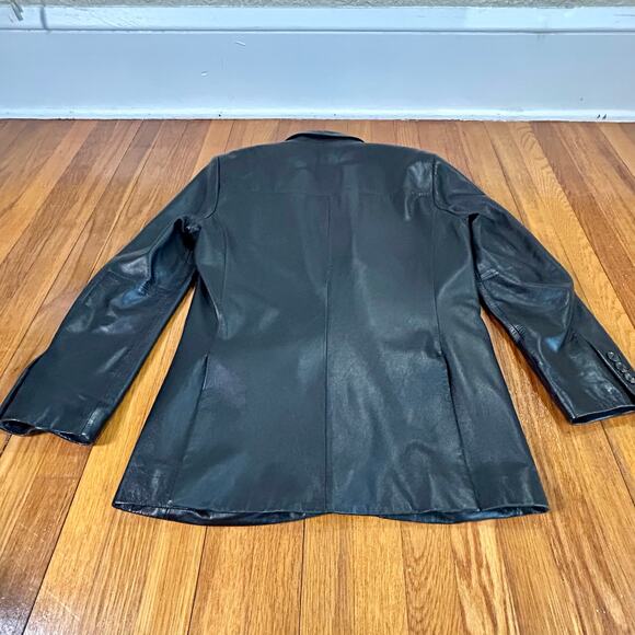 Mens Crémieux Genuine Lambskin Black Leather Blazer Size M - Picture 10 of 15